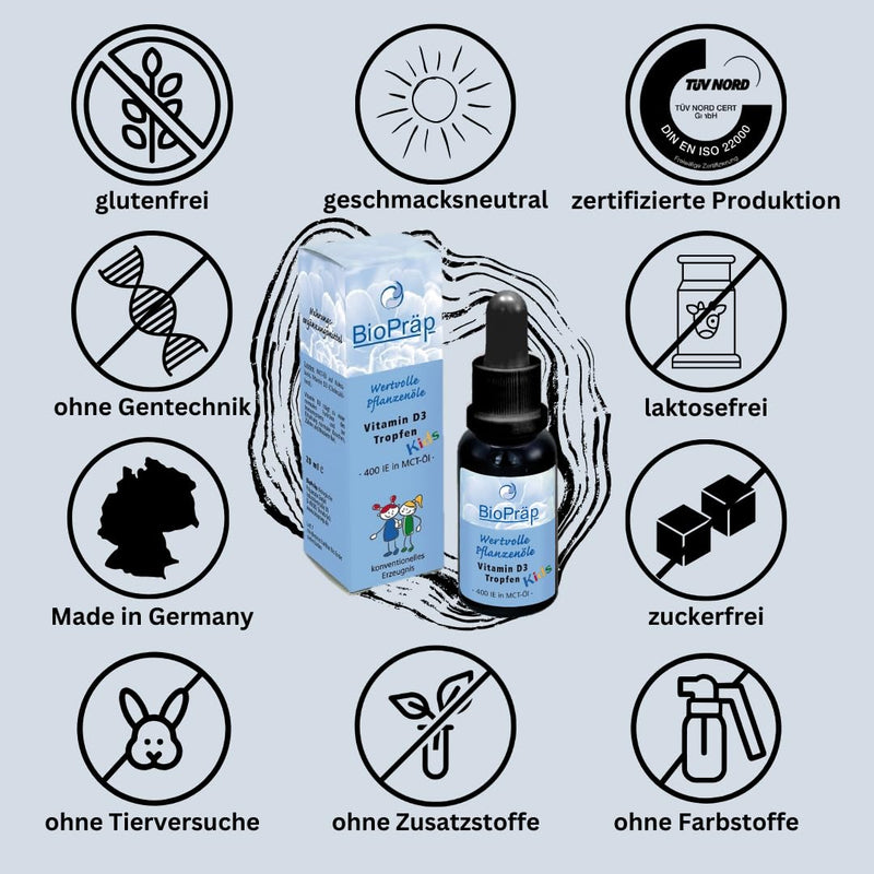 [Australia] - BioPrep Vitamin D3 Drops Kids | 680 days | for children and infants | 20ml | Made in Germany | certified production 