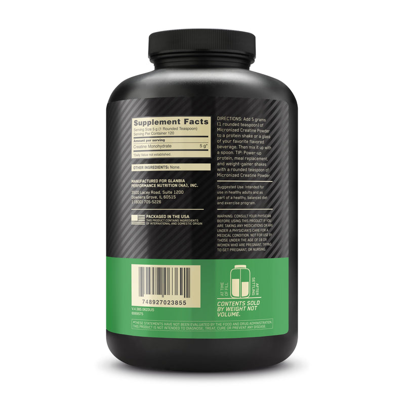 [Australia] - Optimum Nutrition Micronized Creatine Monohydrate Powder, Unflavored, Keto Friendly, 120 Servings (Packaging May Vary) 120 Servings (Pack of 1) 