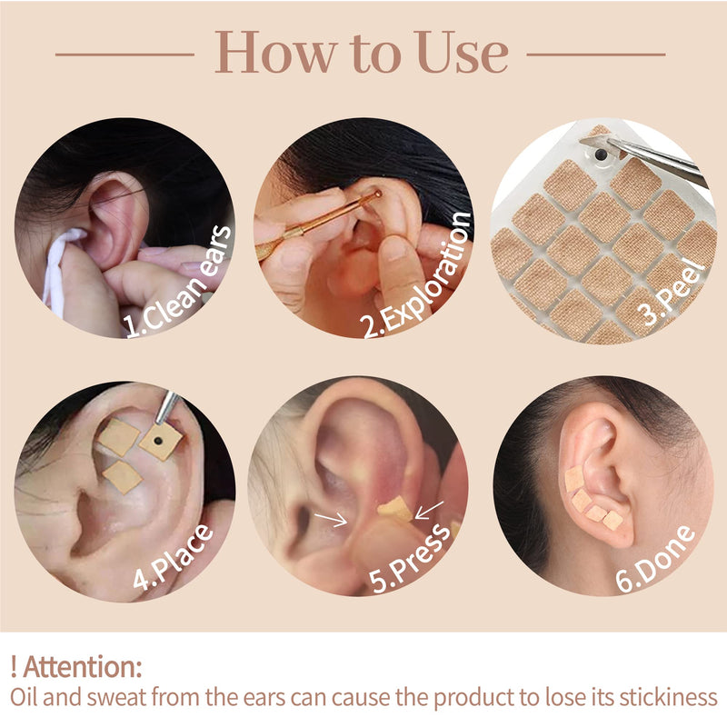 [Australia] - 1200Pcs Ear Seeds Acupuncture Kit, Auricular Sticker Kit with Ears Seed, Acupuncture Pen, Acupressure Ear Chart,Tweezers 