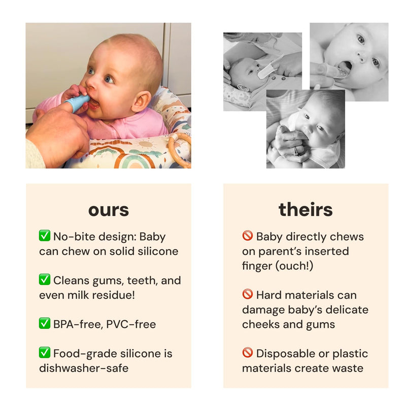 [Australia] - oogiebear Baby Finger Brush & Tongue Scraper - Gentle Oral Care, Soft Silicone, BPA-Free, for Infants & Toddlers 1 Count (Pack of 1) 