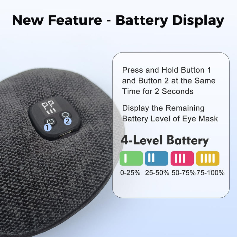 [Australia] - Heated Eye Mask for Dry Eyes, Cordless Warm Eye Compress, 4 Heat Levels, 4-Level Timing, 1000mAh Rechargeable, Blepharitis, Styes, Washable Cover, Travel, Gifts for Family(Black) Black 