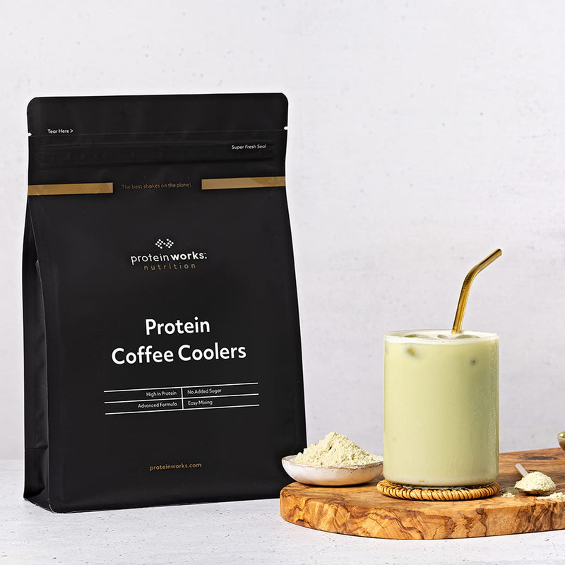 Protein Works - Protein Coffee Coolers | 22g Protein, 120mg Caffeine | Protein Coffee Powder | 16 Servings | Matcha Latte | 500g 500 g (Pack of 1)