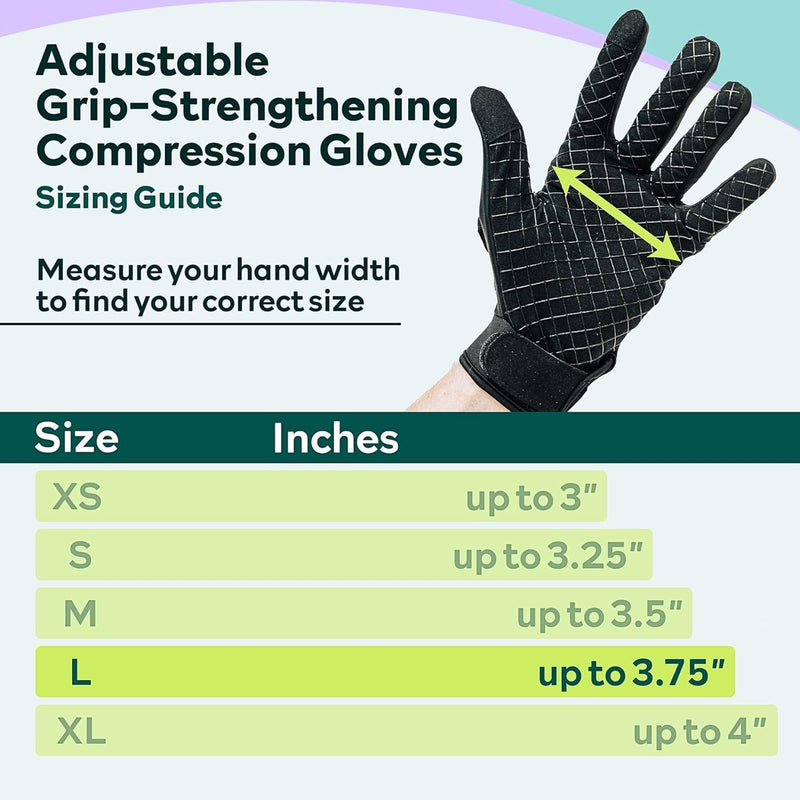 MetaFlex Arthritis Pain Relief Gloves - Therapeutic Compression Glove & Wearable Grip Strengthener - Adjustable Resistance Bands for Swelling Relief and Mobility Improvement Medium Left