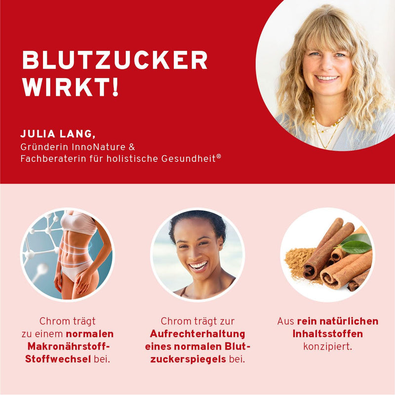 [Australia] - InnoNature blood sugar capsules | Naturally made from fenugreek, Ceylon cinnamon, kidney beans and moringa | 60 capsules, 2mg phaseolin and 60 µg chromium | vegan 