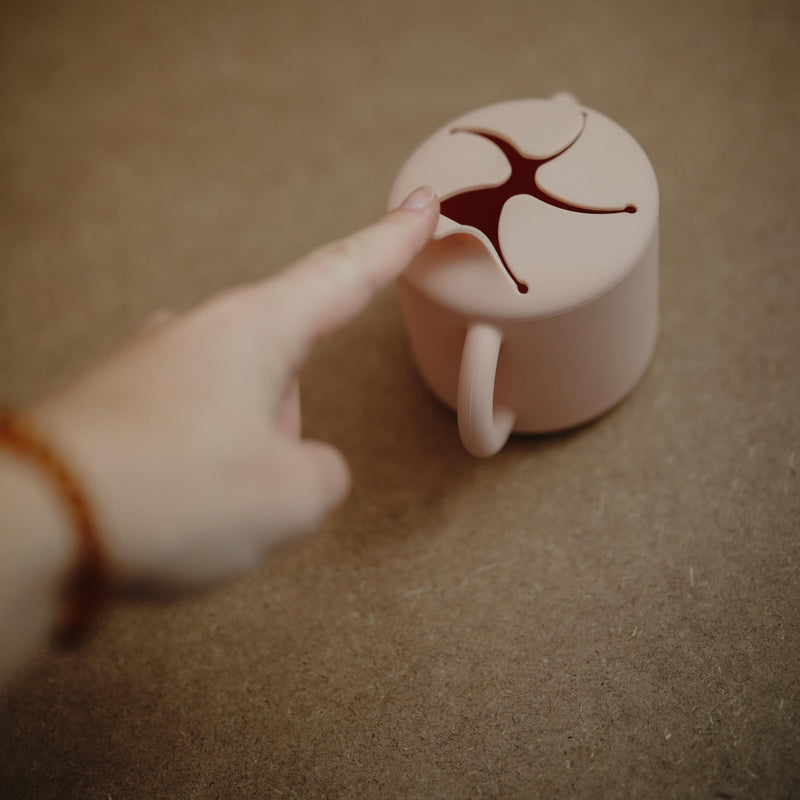[Australia] - mushie Silicone Snack Cup | Spill Proof Food Container for Toddler and Baby (Blush) Blush 