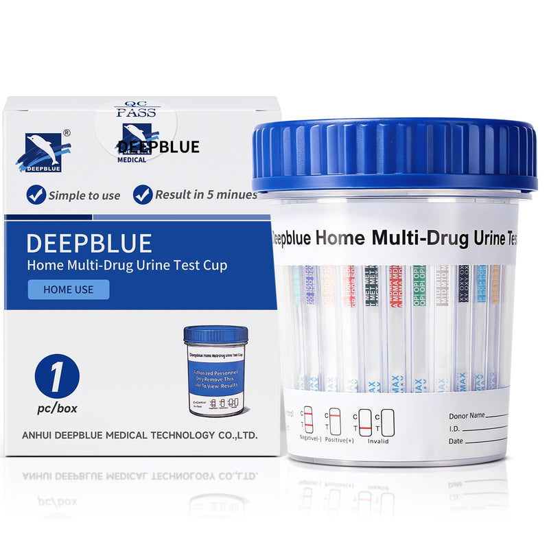 DEEPBLUE Home Multi-Drug Urine Test Cup, 17 Panel, OTC Home Use, 5 Minute Results, Rapid 1pcs