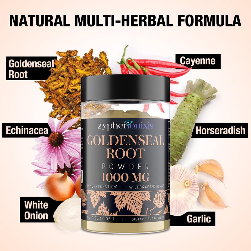 [Australia] - Wildcrafted Goldenseal Root Powder Supplement ‚Äì 1000mg Organic Goldenseal Herbal Blend with Echinacea ‚Äì Respiratory, Immune, Digestion & Skin Support ‚Äì Gluten-Free ‚Äì 60 Servings 2.12 Ounce (Pack of 1) 