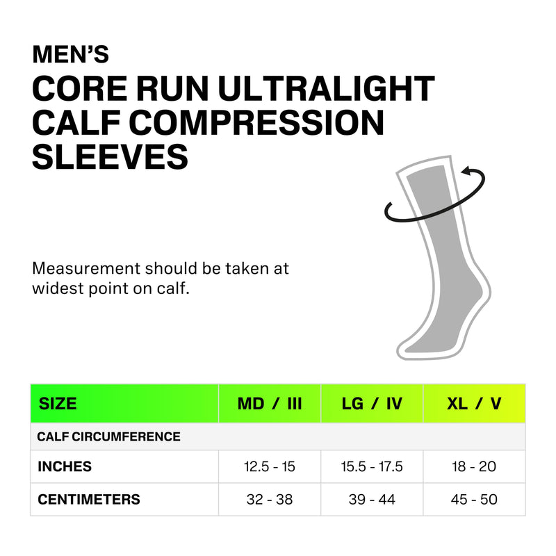 CEP Mens Core Run Ultralight 20-30 mmHg Calf Sleeves – Performance Compression Support, Quick-Dry for Running Blue/Dark Blue Medium