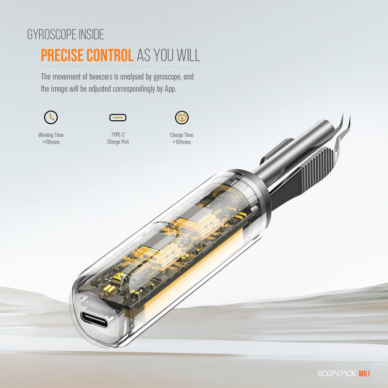 Blackhead Removal Tweezer with 1080p Camera, Ultimate Precision: Blackhead Removal with Camera - Perfect for Delicate Tasks! - - Ingrown Hair, Ear Hair Tweezer (Black) Black