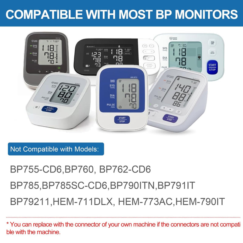 [Australia] - 5.9"-9.5" Small Blood Pressure Cuff Arm - BP Replacement Cuff for Individuals with Thin Tiny Upper Arms, 6 Size Connectors Compatible with Omron and Other Brands, Workable with Your Own Adapter 