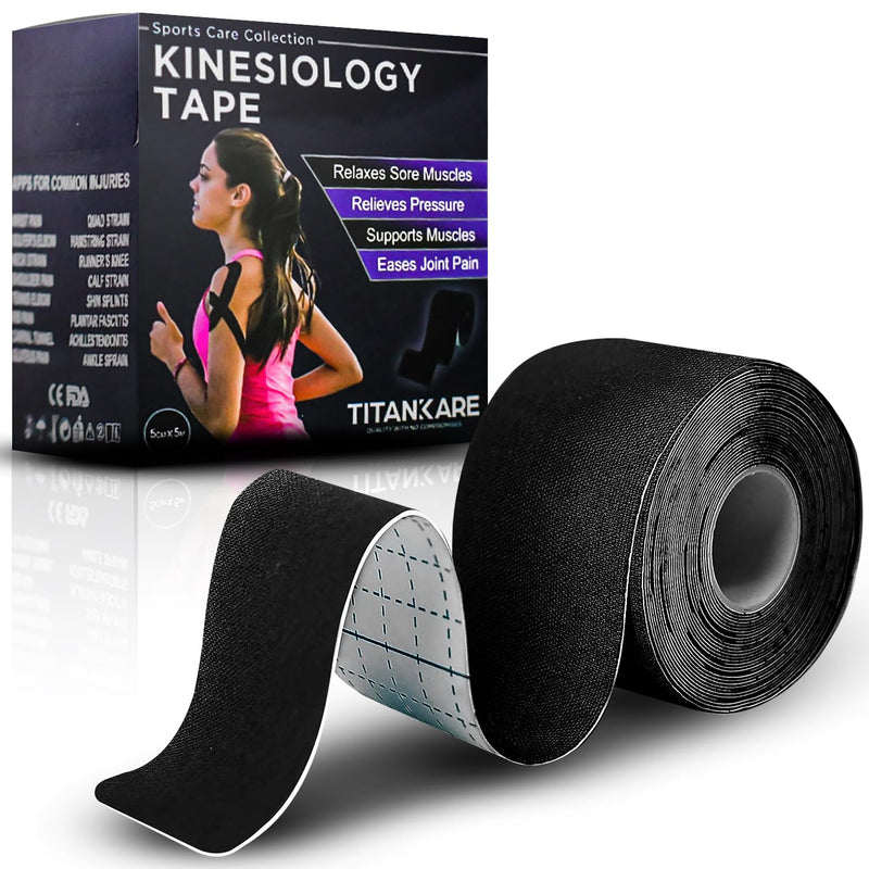 [Australia] - Pro Athletic Sports Kinesiology Tape - Waterproof Breathable Body Elastic Sports Tape for Shoulder, Knee Pain Relief, Ankle Running Tennis Physio Tape Support for Muscle, 2 inchesx16.4 ft Roll 2 Pack 