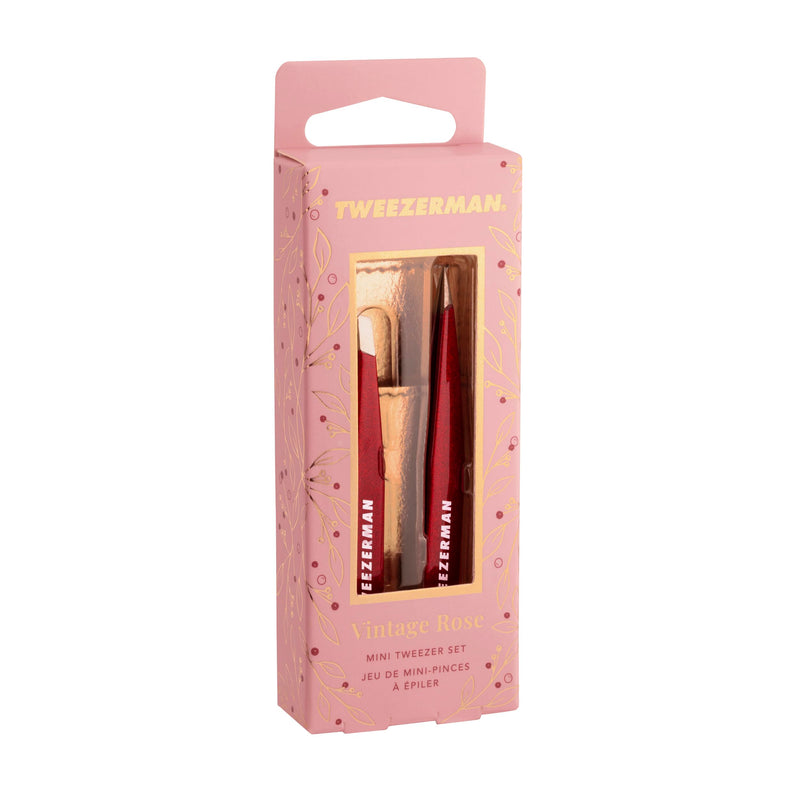 Tweezerman Vintage Rose Mini Tweezer Set with Case Vintage Rose Mini Set