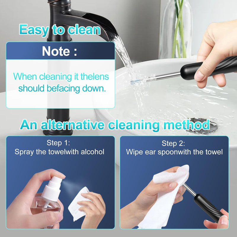 [Australia] - Earwax Remover Otoscope, 1080P Wifi Ear Cleaner Camera, IP67 Waterproof Ear Mirror 360° Wide Angle Ear Cleaner Otoscope Ear with 3.5mm Lens and 6 LEDs for iPhone, iPad and Android, Smartphones 