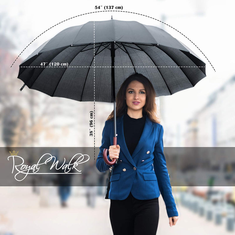 Royal Walk Large Umbrella + Vented Windproof Folding Umbrella