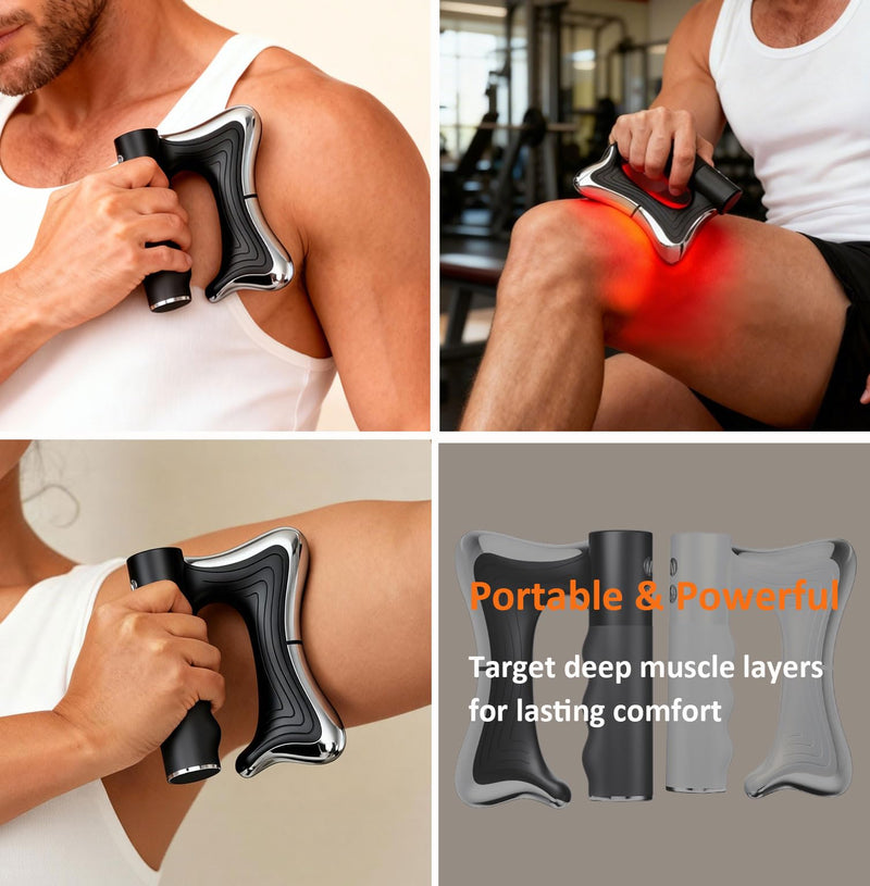 Heated Muscle Scraper Tool –Electric Fascia Knife Massager Heating and Vibration, Muscle Scraper Tool, Body Gua Sha Massage Tool,Fascia Tool Massage Tools for Deep Tissue(Black)