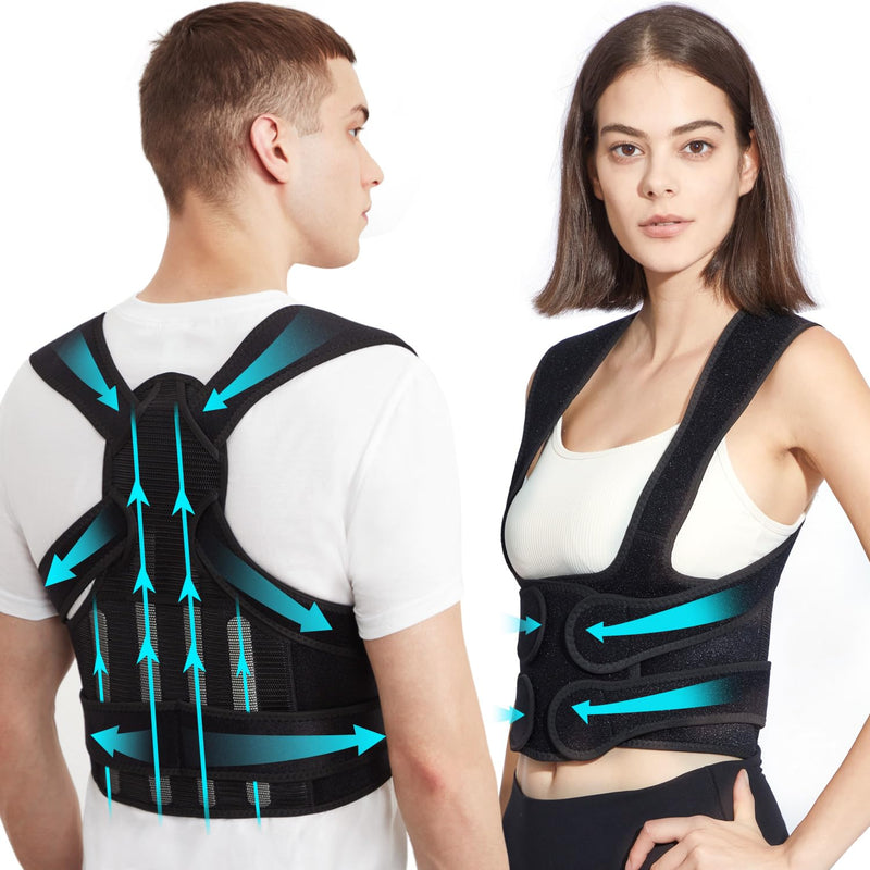 [Australia] - KD Back Brace Posture Corrector - Full Support for Women and Men - Straighten Shoulders, Relieve Upper and Lower Back Pain - Ideal for Scoliosis, Hunchback, Hump, Thoracic Issues (X-Large) X-Large 