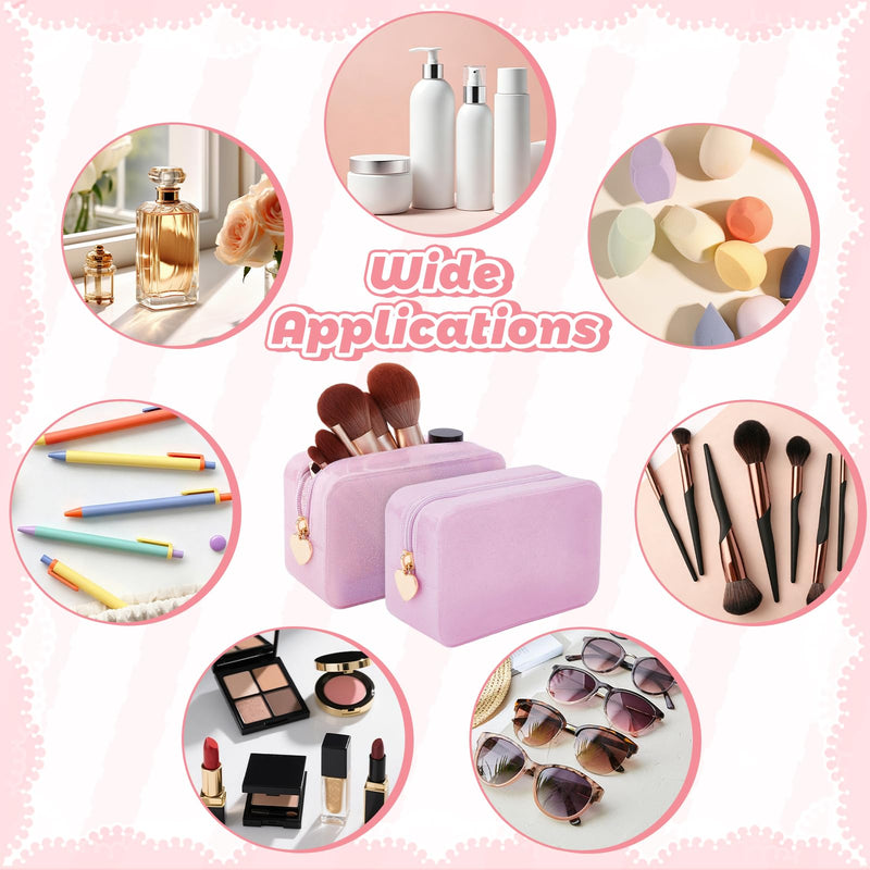 4Pcs Jelly Makeup Bag, Waterproof Travel Makeup & Cosmetics Pouch for Purse, Light Pink Toiletry Bag with Zipper, Cosmetic Make Up Organizer/Case for Hair Accessories and Daily Essentials
