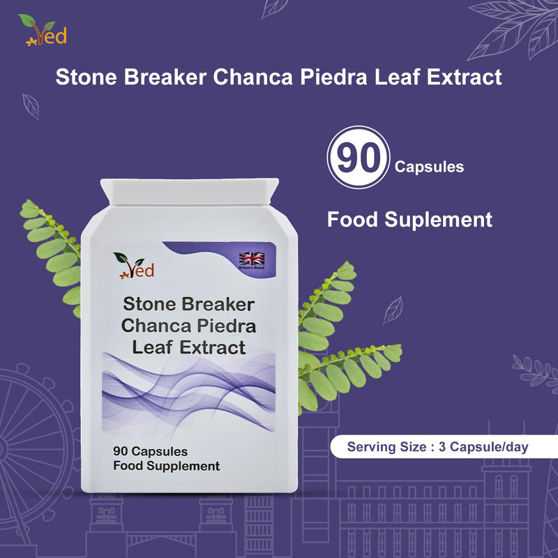 Ved Stone Breaker, Chanca Piedra Leaf Extract 1500 mg Kidney & Liver Support, Dissolve, Flush & Cleanse,90 Vegan Capsule (30 Days Supply)