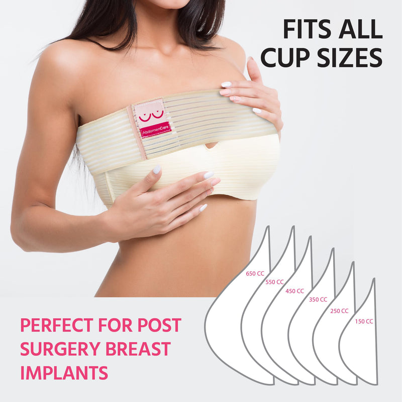 [Australia] - Breast Implant Stabilizer Band I Post Surgery Breast Band Chest Compression Wrap For Women I Breast Augmentation Band I Bra Breast Reduction Recovery Supplies For Healing I One Size 
