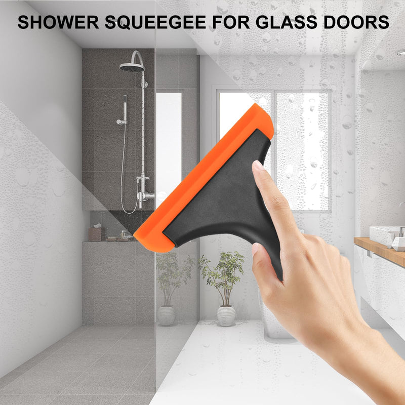 [Australia] - SetSail Shower Squeegee for Glass Doors, Small Squeegee for Shower Glass Door Mini Silicone Squeegee for Window, Door, Bathroom, Mirror, Car Window 1 Pack 
