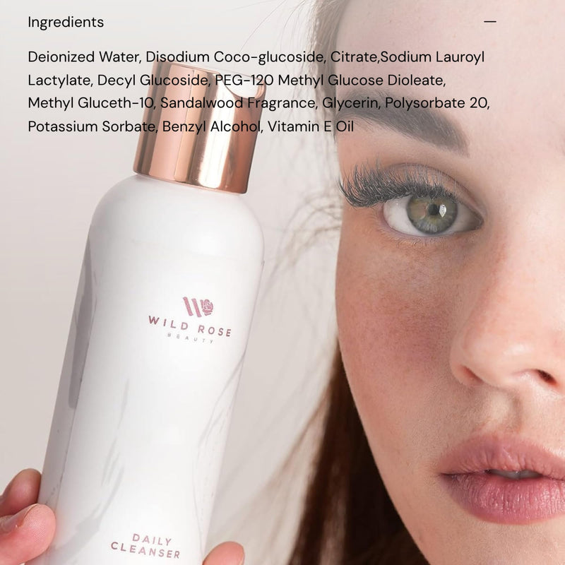 Vitamin E + Glycerin Face Wash Cleanser | For Acne, Cleansing, Daily Buildup Pore Removal - Made W/Botanicals (Wild Rose Beauty)
