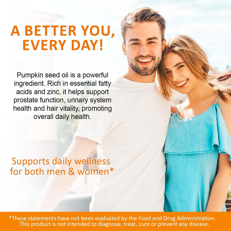 Pumpkin Seed Oil Capsules,100% Natural Cold Pressed,1000MG Pumpkins Seed Oil,2 in 1 Pumpkins Seeds Oils for Hair Growth,Non-GMO,Gluten Free,300 Softgels