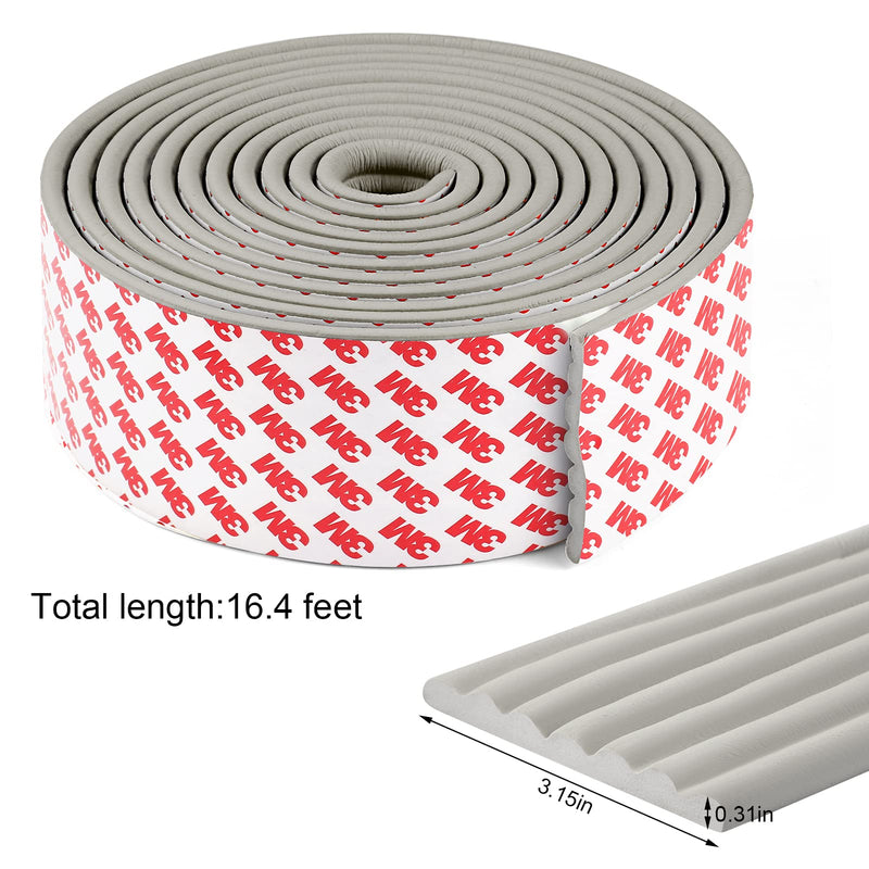 [Australia] - Upgrade Baby Proofing Edge Corner Protector, 16.4ft Edge Guards Padding with 3M Adhesive, Extra-Wide Soft Rubber Foam padding, Furniture,Sharp Edge Safety Corner Edge Bumper Guard-Gray Gray 