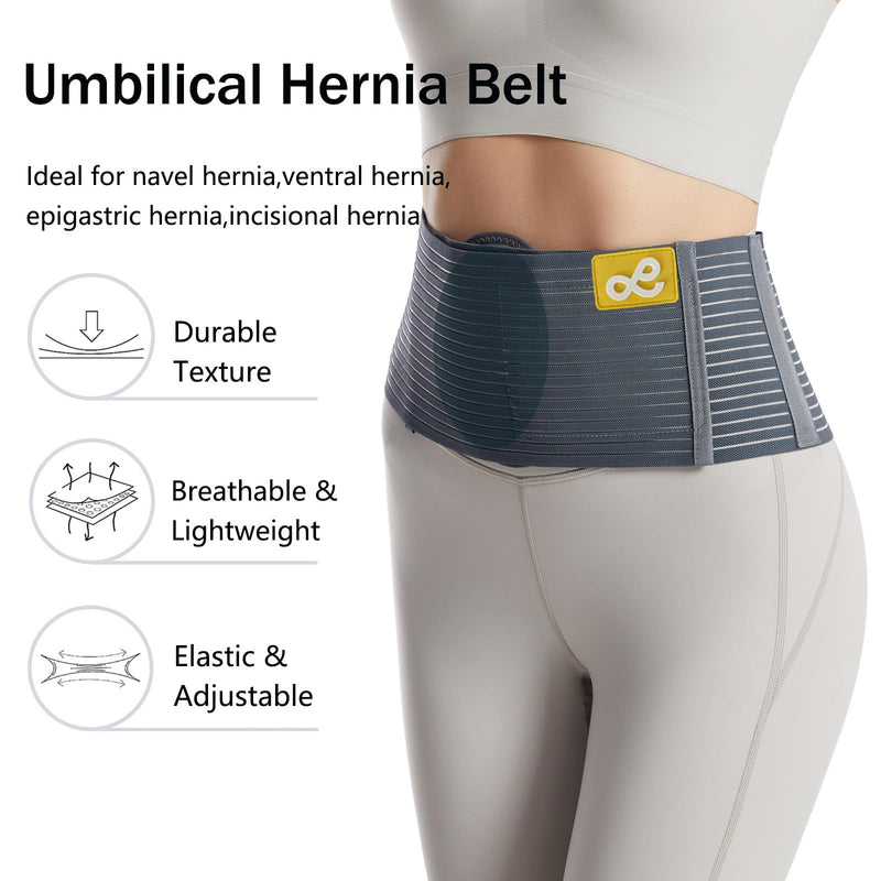 [Australia] - Umbilical Hernia Belt for Men and Women - Hernia Support for Men with 2 Compression Pad (inguinal, femoral, incisional) - Abdominal Binder Post Surgery and Postpartum （L/XL） L/XL 