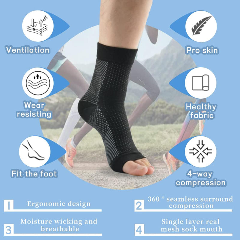[Australia] - Kraeoke Plantar Fasciitis Night Splint Adjustable Foot Stabilizer Ankle Brace Compression Socks with Massage Ball Fasciitis Foot Pain Relief Kit for Women Men 