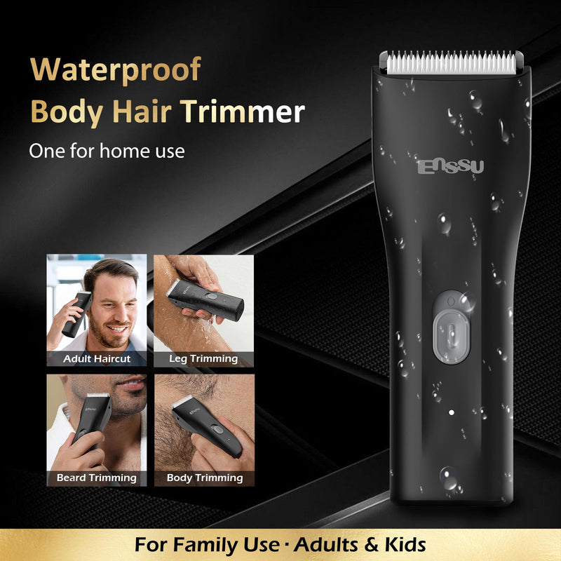 [Australia] - Electric Body Hair Trimmer for Men, Handy Ball Trimmer Groin & Pubic Hair Trimmer for Men, Rechargeable Waterproof Body Shaver Groomer for Men for Travle, Black 