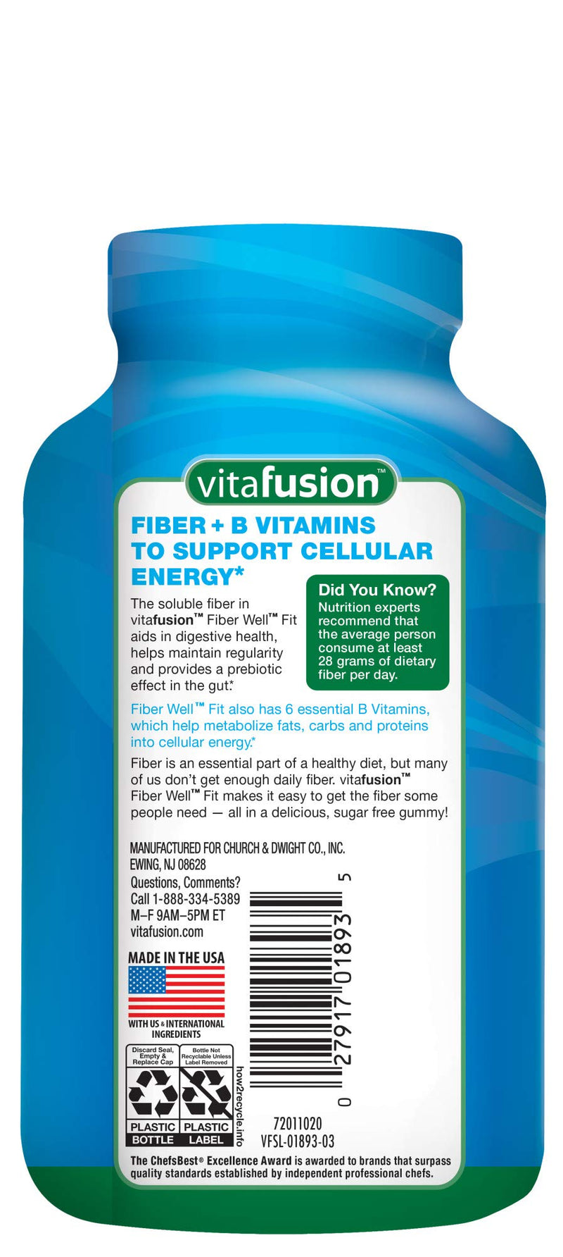Vitafusion Fiber Well Fit Gummies Supplement, 90 Count (Packaging May Vary) & Extra Strength Vitamin B12 Gummy Vitamins for Energy Metabolism Support