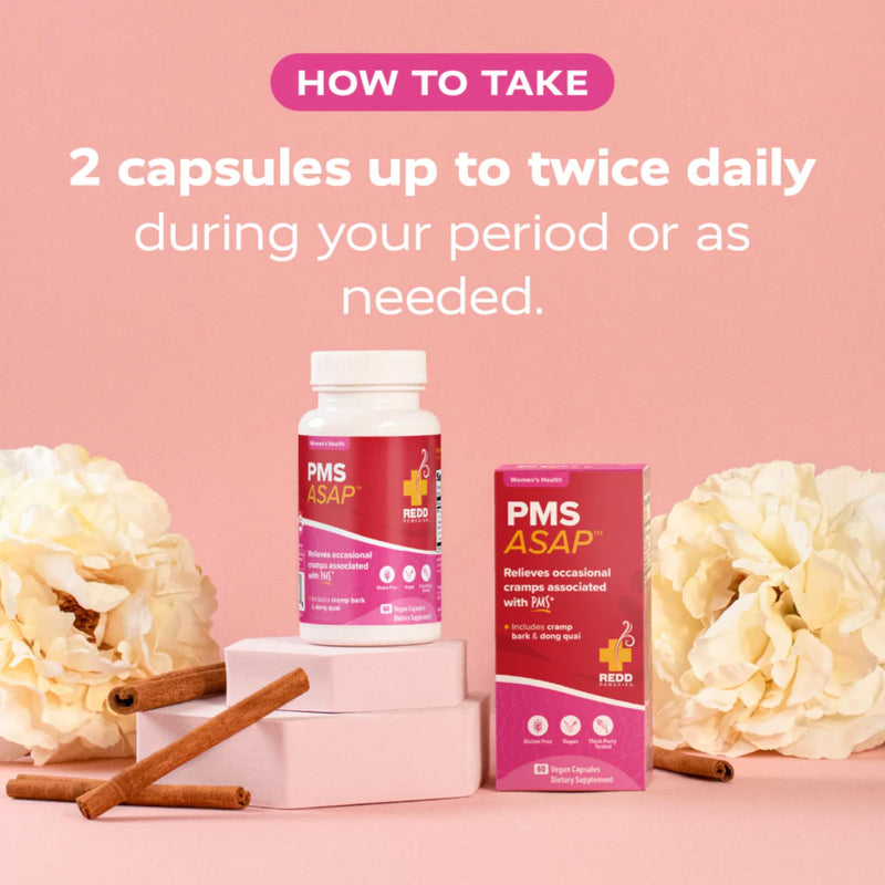 [Australia] - Redd Remedies, PMS ASAP, Includes Cramp Bark & Dong Quai, 60 Vegan Capsules 