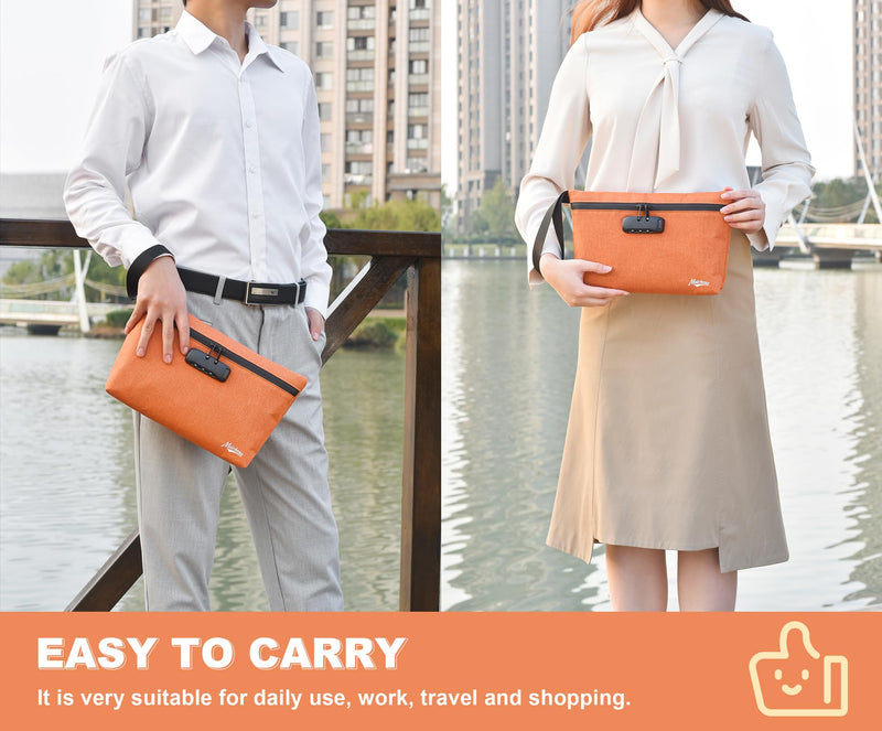 Storage Bag with Combination Lock Large Cosmetic Organizer Container Medicine Lock Case with Accessories