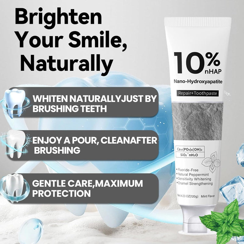 [Australia] - Nano-Hydroxyapatite Toothpaste, New Upgraded Formula, Strengthens Enamel,Fluoride-Free Toothpaste ，Gentle on Sensitive Teeth 4.23oz 2pc 2pcs 