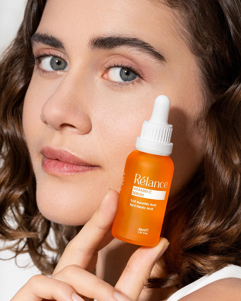 Relance Vitamin C Serum with 10% Ascorbic Acid, 0.5% Ferulic Acid, Anti-Aging Facial Treatment, 30ml, 1.01 fl oz