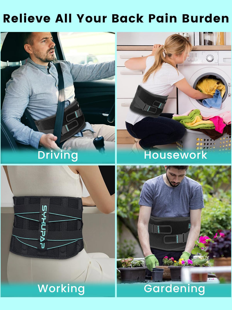 [Australia] - SYXUPAP Back Braces for Lower Back Pain Women and Men, Lumbar Support Belts for Men and Women with Anti-skid Lumbar Strips Pad, For Sciatica, Scoliosis, Heavy Lifting and Work, with Adjustable System XL(Your Waist 39″-47″) Your Weight:195-225lbs 