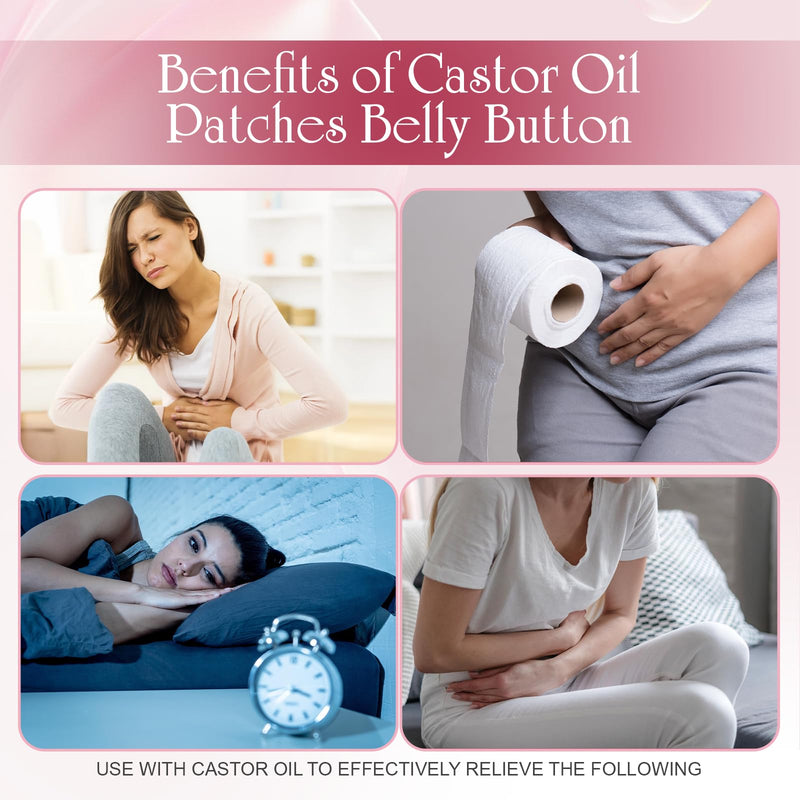 [Australia] - Castor Oil Patches, 100PCS Castor Oil Belly Button Patch Disposable Organic Cotton Self-Adhesive Pads for Belly Button, Anti Leakage Design, Breathable & Portable, No Wash 1 Count (Pack of 100) 