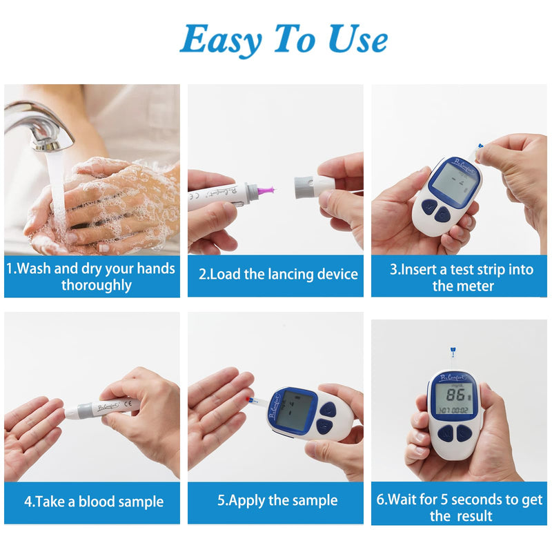 [Australia] - Blood Glucose Test Strips for Diabetes 100 Count Blood Sugar Test Strip, Used with Pro Comfort Glucose Monitor Only, No Coding 