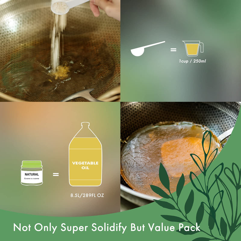 [Australia] - 𝗟𝗮𝗦𝘆𝗟 Natural Cooking Oil Solidifier Powder, Hard Up to 34 Cups of Fry Oil Away from Mess, 100% Plant-Based Oil Hardener for Disposal, Value Pack 12 Oz 12 Ounce (Pack of 1) 