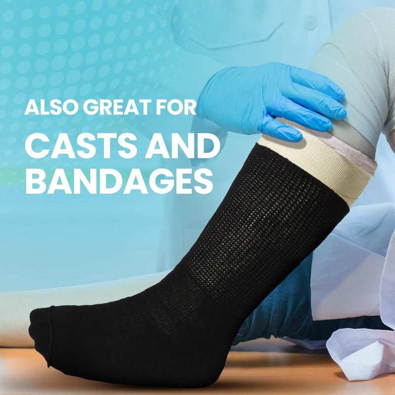 [Australia] - Bariatric Socks Extra Wide, Diabetic Socks for Women, Lymphedema Socks, Extra Wide Socks for Swollen Feet, Non-Binding Socks X-Large Black (1 Pair) 