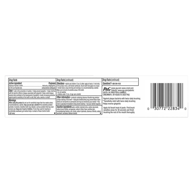 [Australia] - Crest Sensitive and Gum Toothpaste 4.8 oz (3 Pack), Relieves Sensitivity, Strengthens Gums, Anticavity, Clinically Proven, Antibacterial Toothpaste 