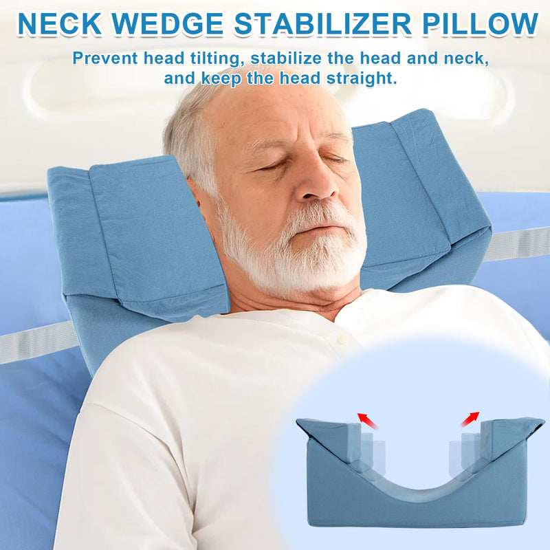 [Australia] - Neck Stabilizer for Sleeping, Wheelchair Headrest, Head Positioning Pillow to Keep Head Straight, Support Pillows for Sleeping Upright, Back Sleeping Pillow for Adults, Elderly, Bedridden 