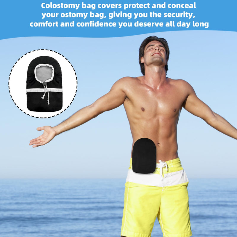 [Australia] - Ostomy Bag Covers, Ostomy Belt for Men & Women, Liner Waterproof Colostomy Bag Covers Ostomy Supplies Black 