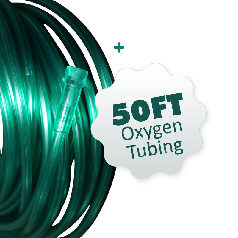 [Australia] - Bistras Oxygen Tubing 50FT Green Crush Resistant Non Kinking for Cannula Nasal Tubing and Oxygen Concentrator with Standard End Connectors, Swivel Connectors Included,1-Pack 1 pk 