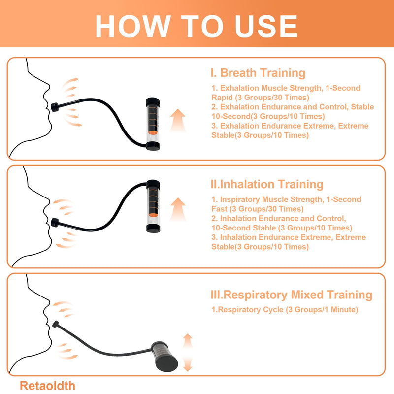 [Australia] - Breathing Exercise Device for Lungs - Deep Breathing Trainer, Natural Lung Trainer for Adults, Easy to Use and Clean, Breathing Dumbbell 