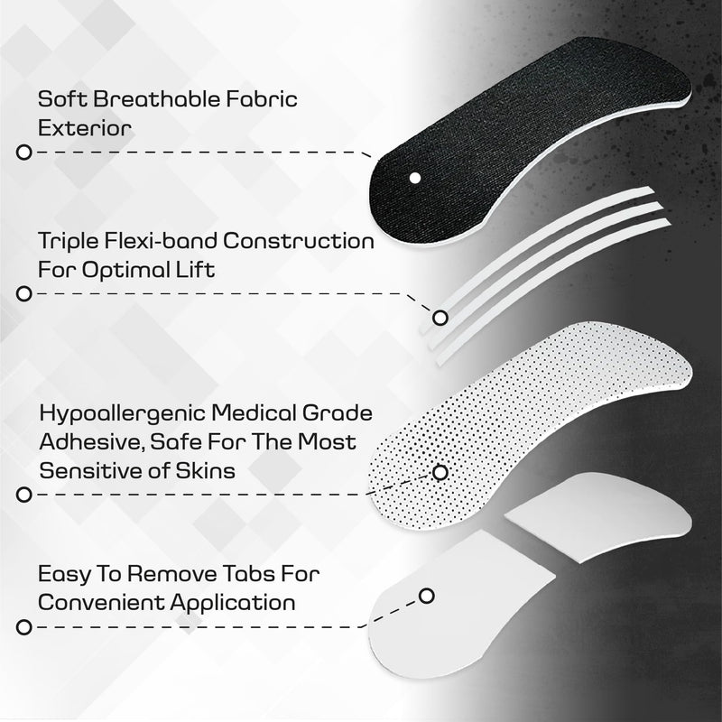 [Australia] - (60 Ct) Nasal Strips for Snoring - Nose Strips for Breathing - Anti Snoring Solution & Nasal Congestion Relief Nose Tape for Sleeping - Universal Fit, Extra Strength for Sensitive Skin (BLACK) Black 