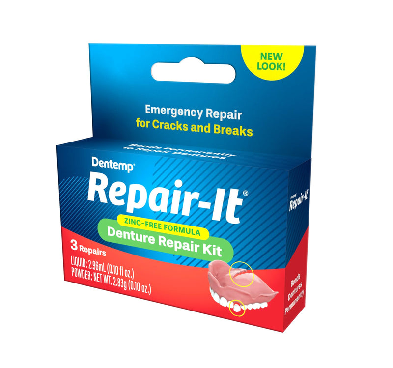 [Australia] - Dentemp Repair Kit - Repair-It Advanced Formula Denture Repair Kit (Pack of 2) - Repairs Broken Dentures, Mends Cracks and Replace Loose Teeth 3 Count (Pack of 2) 