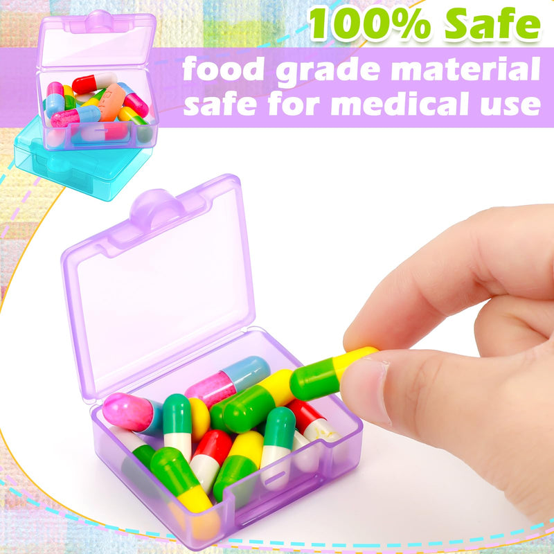 6 Packs Pocket Tiny Pill Case Single Daily Small Pill Container Travel Medicine Holder Cute Portable Personal Medicine Dispensers Organizers for Purse Pills Vitamin Supplements(Orange/Purple/Green) Orange/Purple/Green