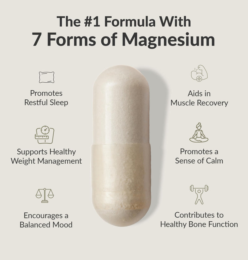 [Australia] - BIOptimizers Magnesium Breakthrough Complex Supplement with 7 Forms of Mg: Glycinate, Malate, Citrate, and More - Natural Support for Sleep and Cognitive Function - 60 Capsules- Calming Vitamins Unflavored 60 Count (Pack of 1) 