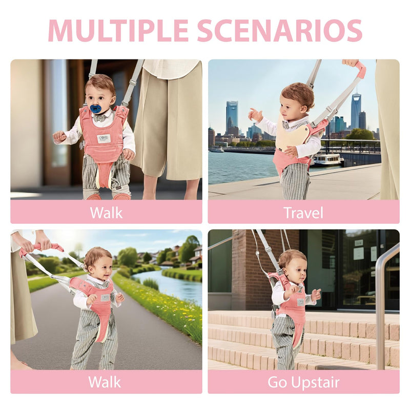 [Australia] - Baby Walking Harness-Handheld Assistant Belt- Toddler Infant Walking Aid for Trainer & Support 7-24 Month Old (All Seasonr-Pink-1819) All Seasonr-Pink-1819 